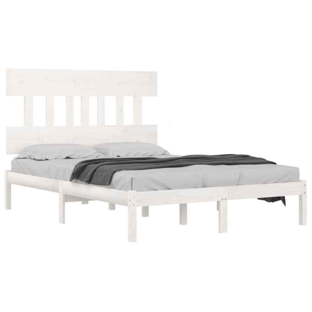 sengeramme 140x190 cm massivt træ hvid