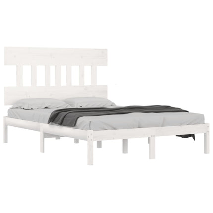 sengeramme 140x200 cm massivt træ hvid