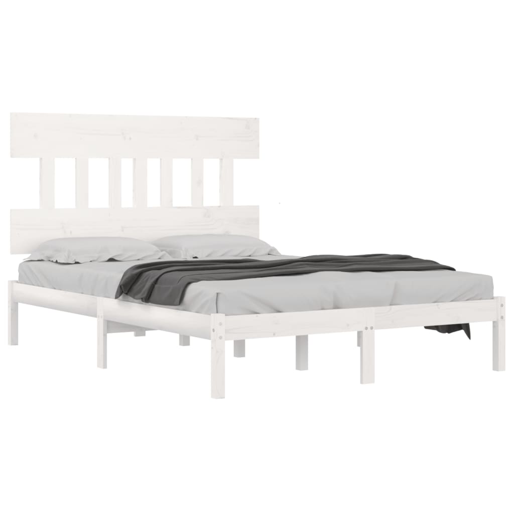 sengeramme 140x200 cm massivt træ hvid