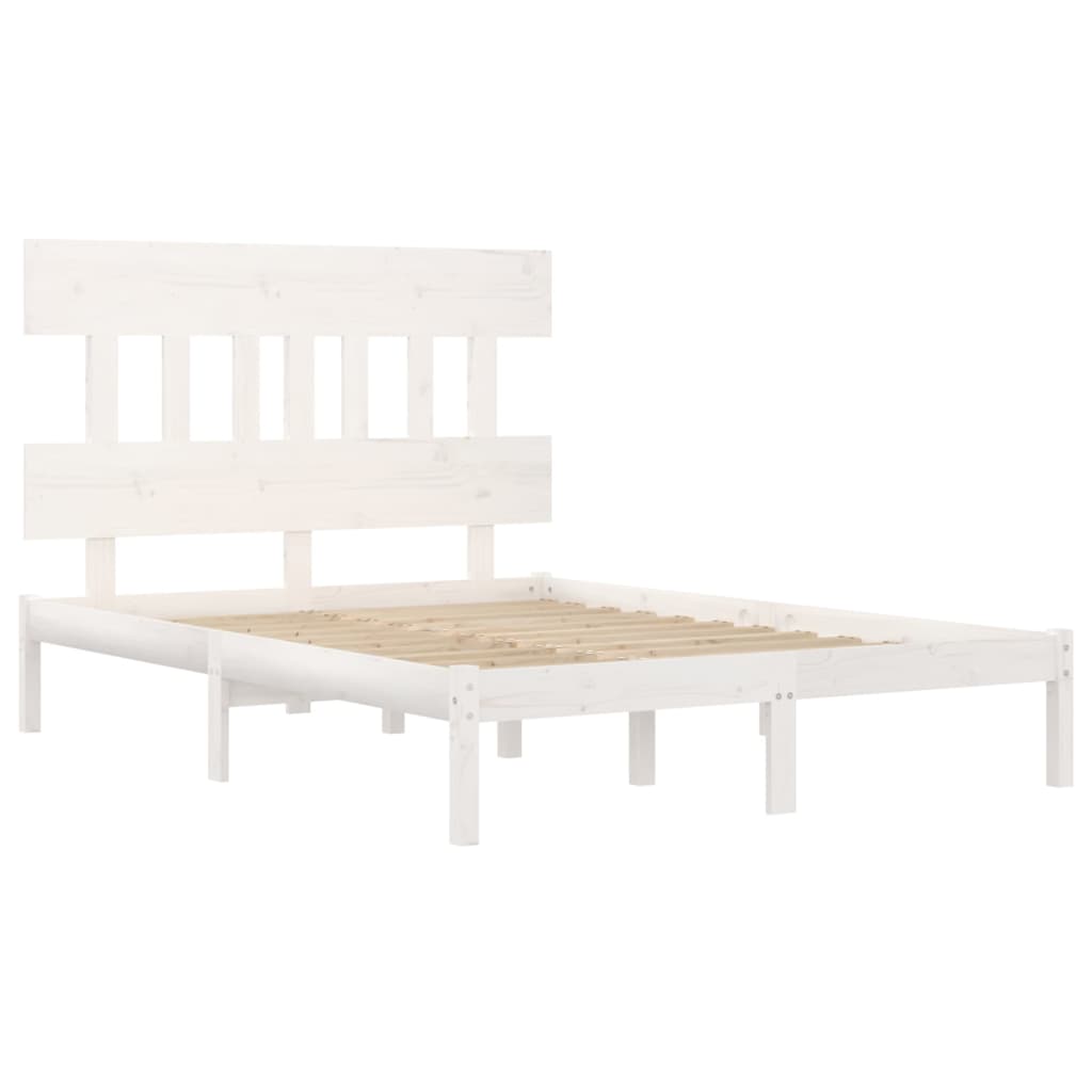 sengeramme 140x200 cm massivt træ hvid