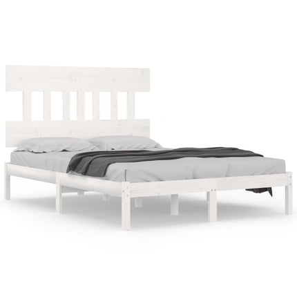 sengeramme 200x200 cm massivt træ hvid