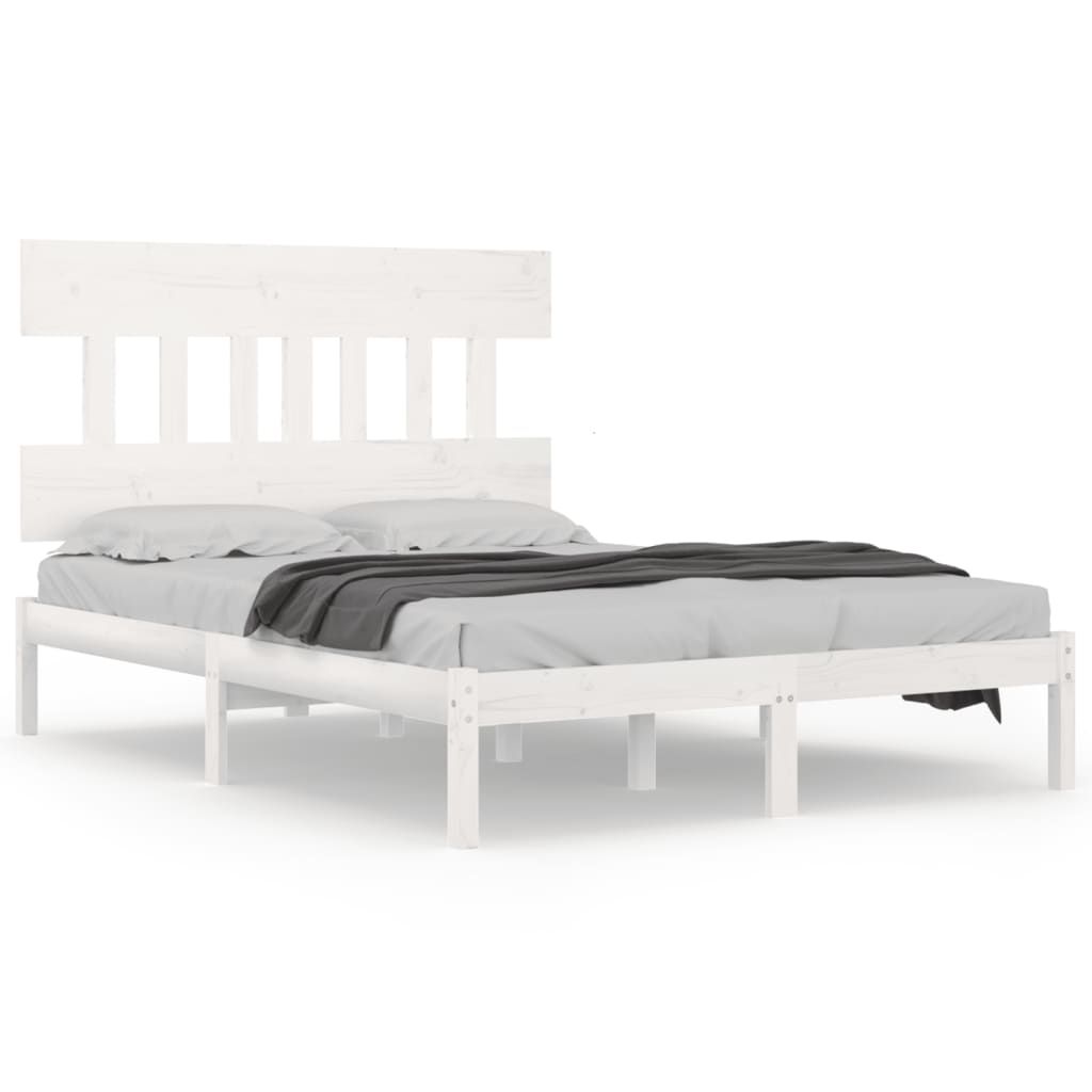sengeramme 200x200 cm massivt træ hvid