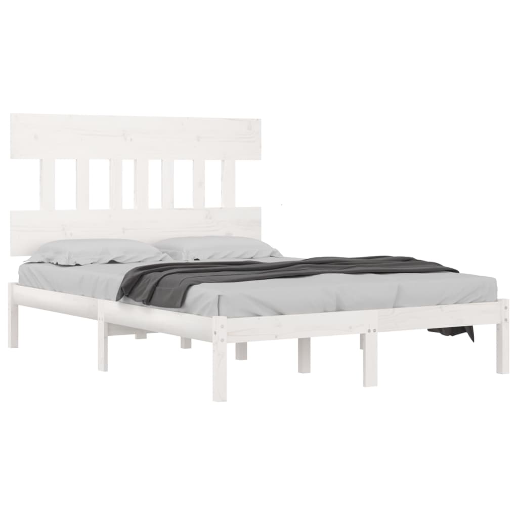 sengeramme 200x200 cm massivt træ hvid