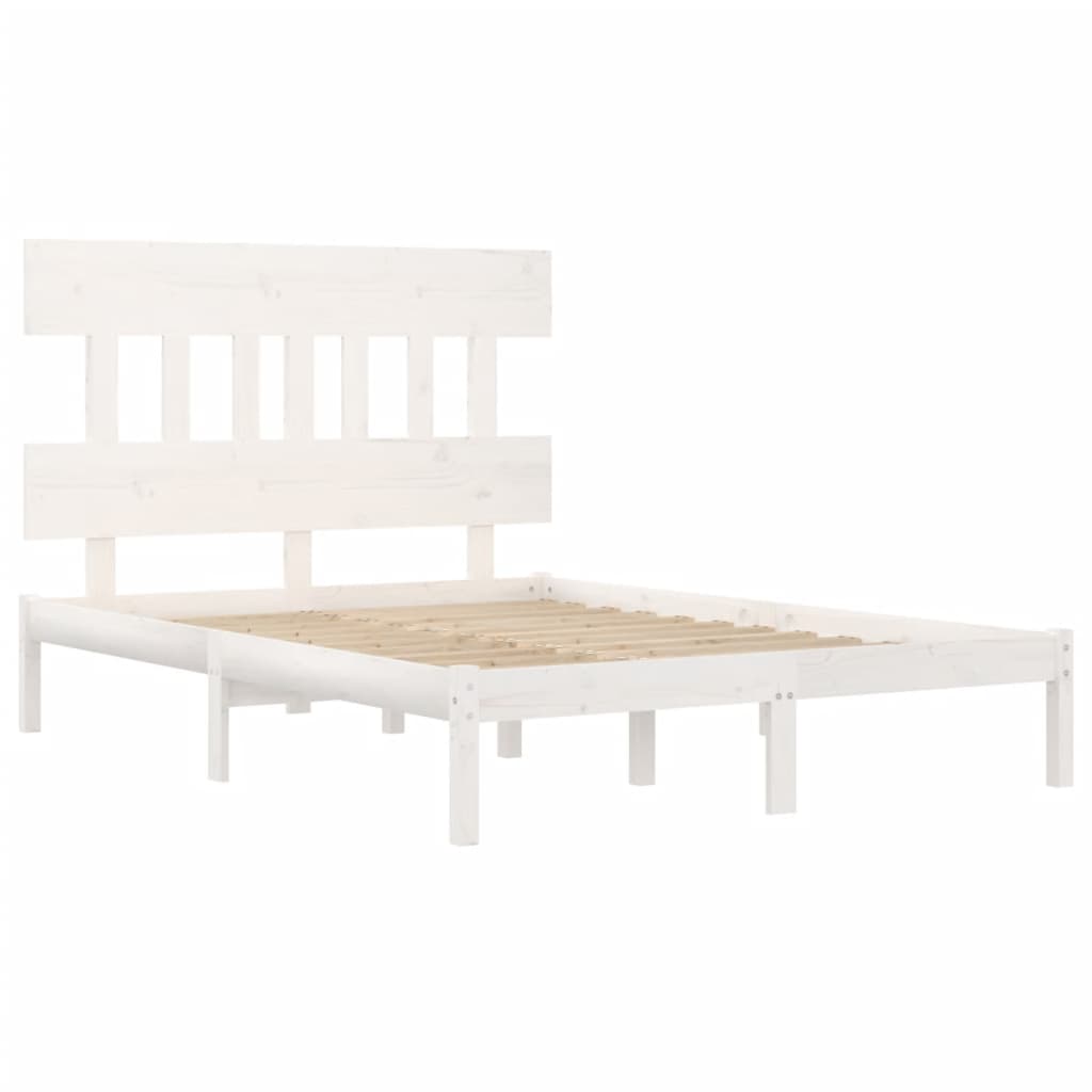sengeramme 200x200 cm massivt træ hvid