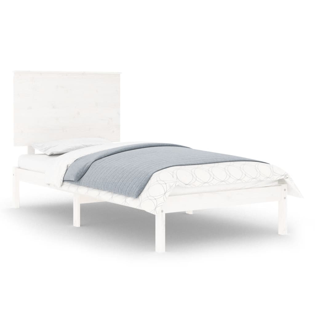 sengeramme 90x190 cm Single massivt træ hvid