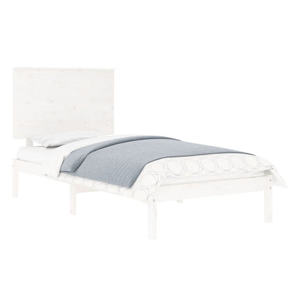 sengeramme 90x190 cm Single massivt træ hvid