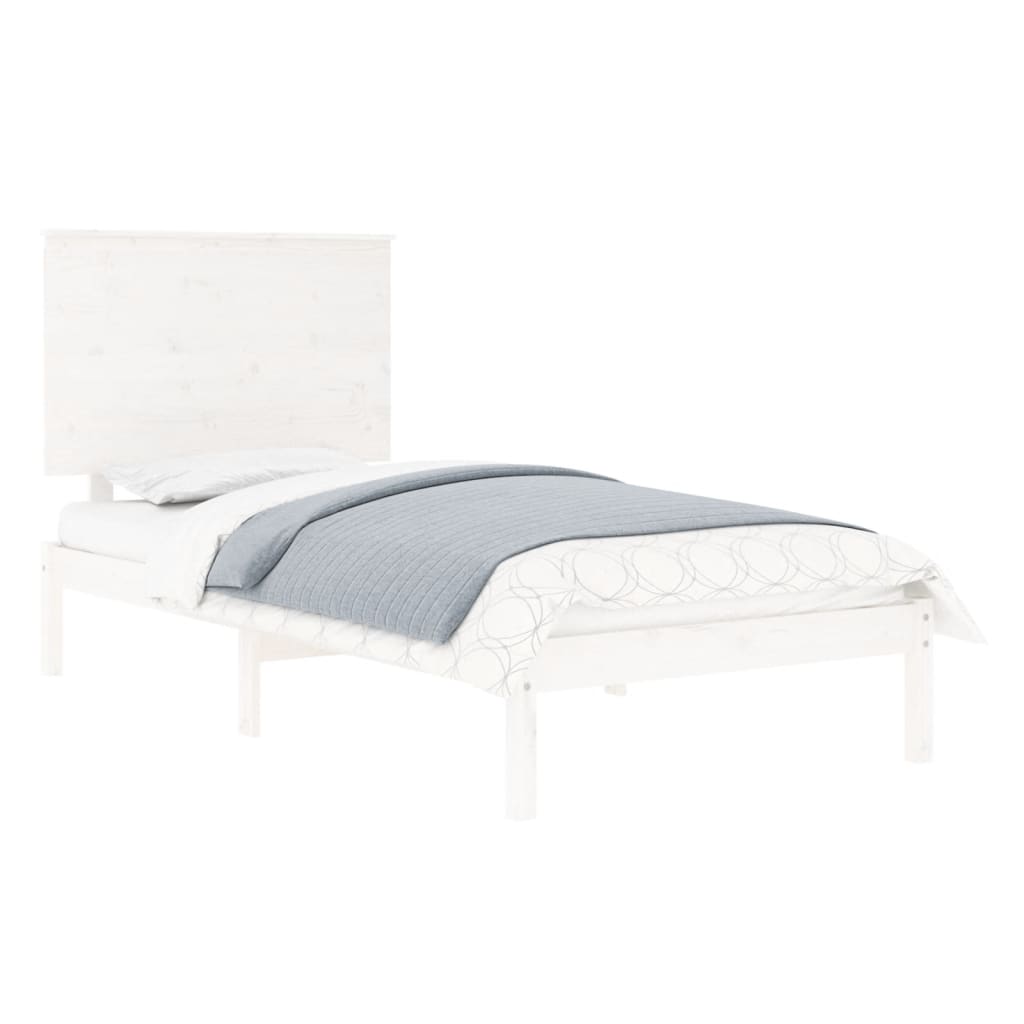 sengeramme 90x190 cm Single massivt træ hvid