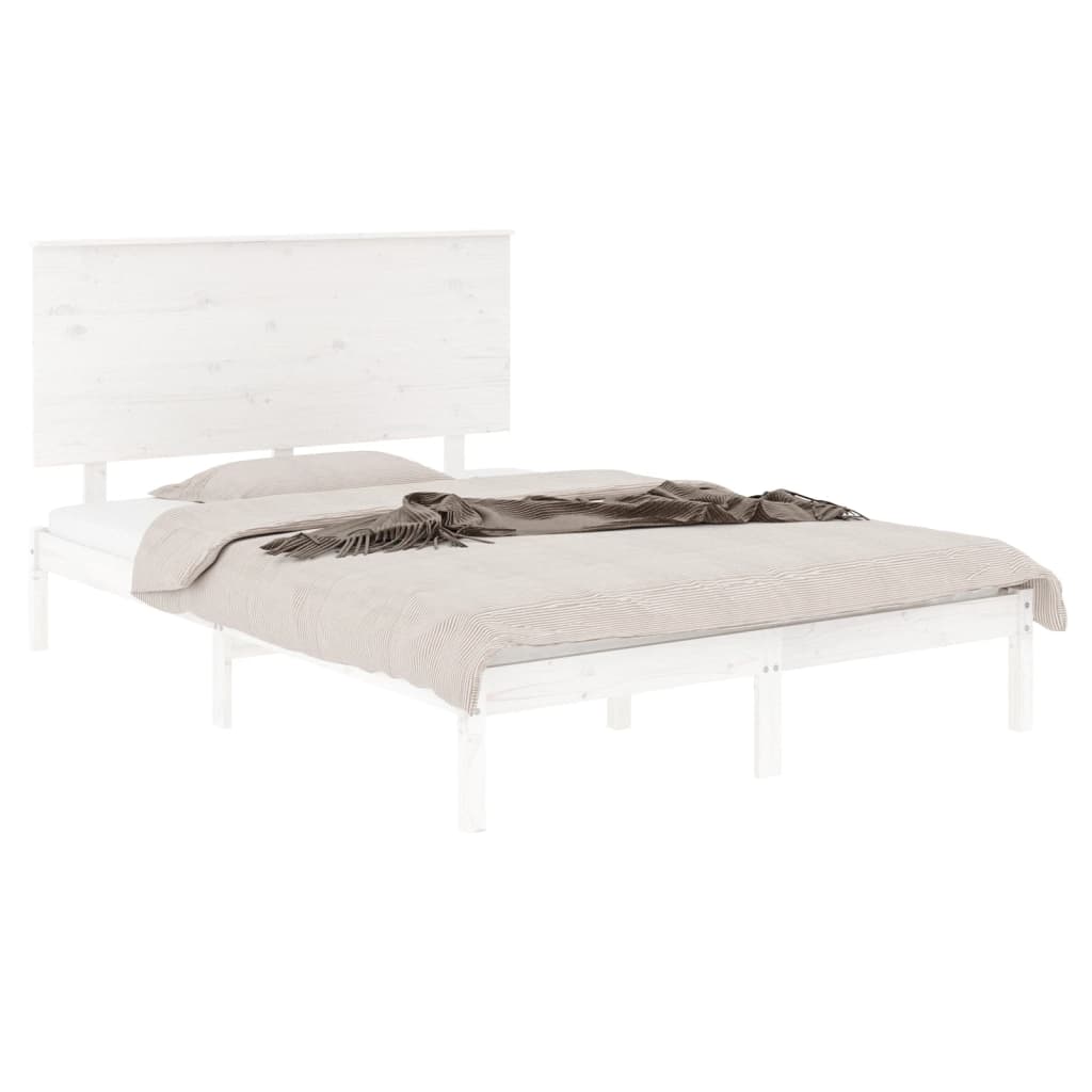 sengeramme uden madras 140x190 cm massivt fyrretræ hvid