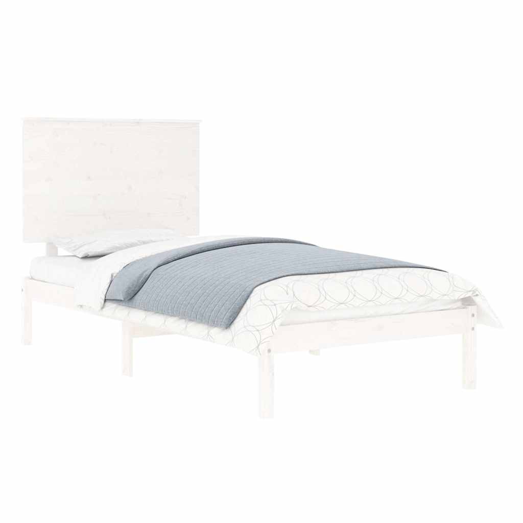 sengeramme uden madras 100x200 cm massivt fyrretræ hvid