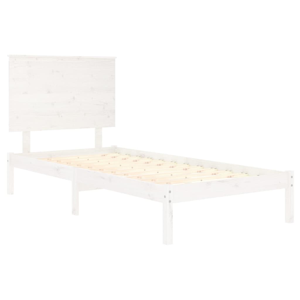 sengeramme uden madras 100x200 cm massivt fyrretræ hvid