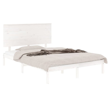 sengeramme uden madras 120x200 cm massivt fyrretræ hvid