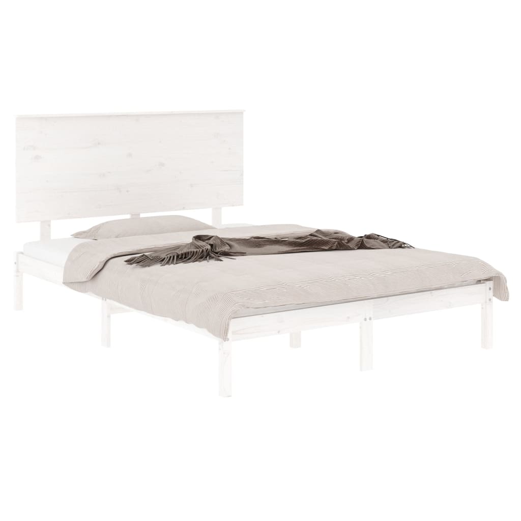 sengeramme uden madras 120x200 cm massivt fyrretræ hvid