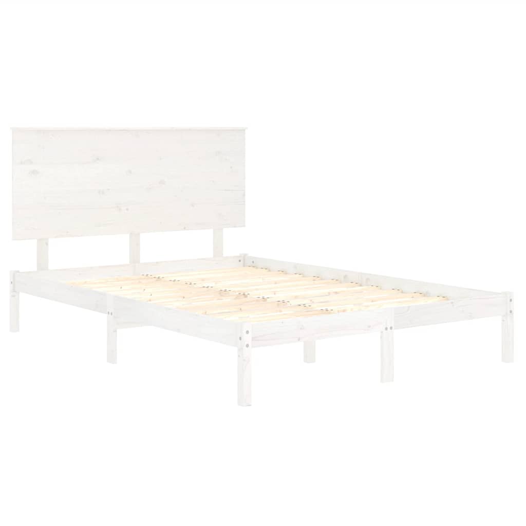 sengeramme uden madras 140x200 cm massivt fyrretræ hvid