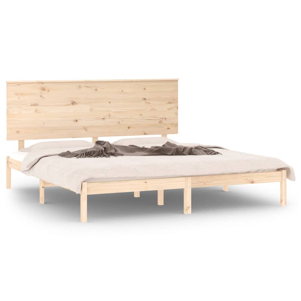 sengeramme uden madras 200x200 cm massivt fyrretræ