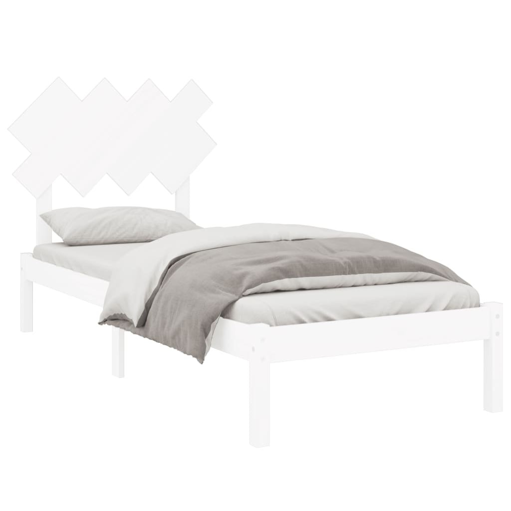 sengeramme 90x190 cm Single massivt træ hvid
