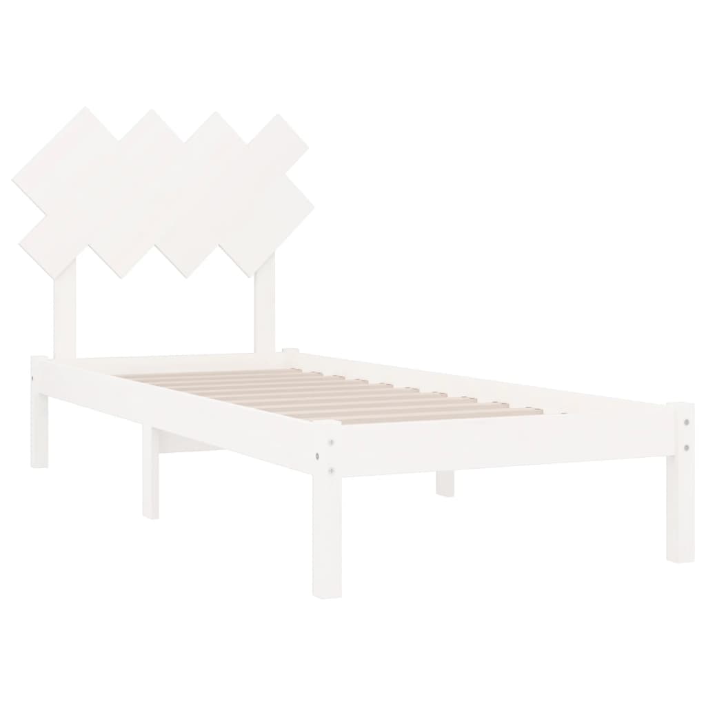 sengeramme 90x190 cm Single massivt træ hvid