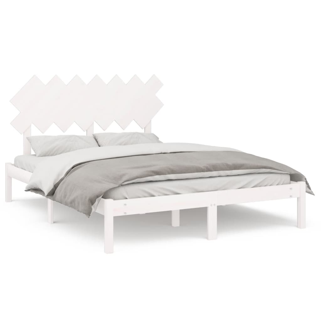 sengeramme 140x190 cm massivt træ hvid