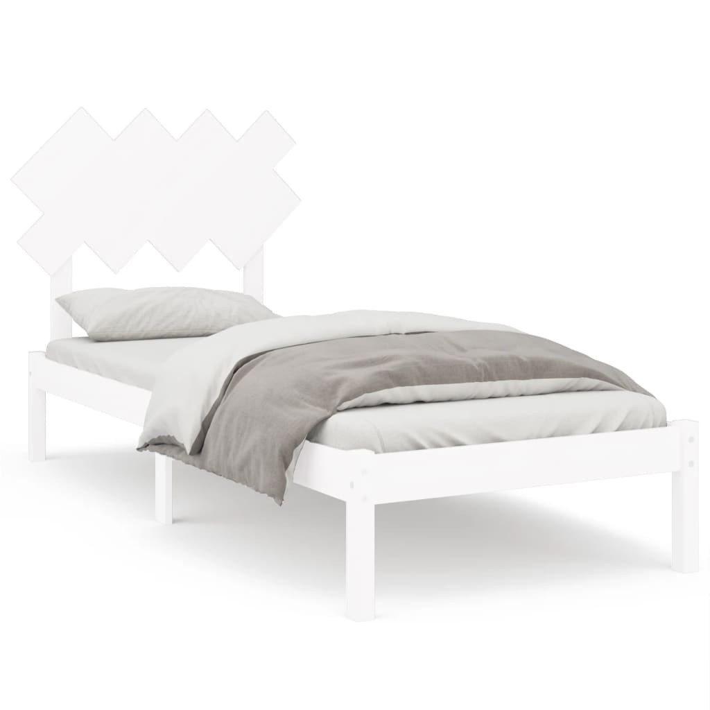 sengeramme 90x200 cm massivt træ hvid