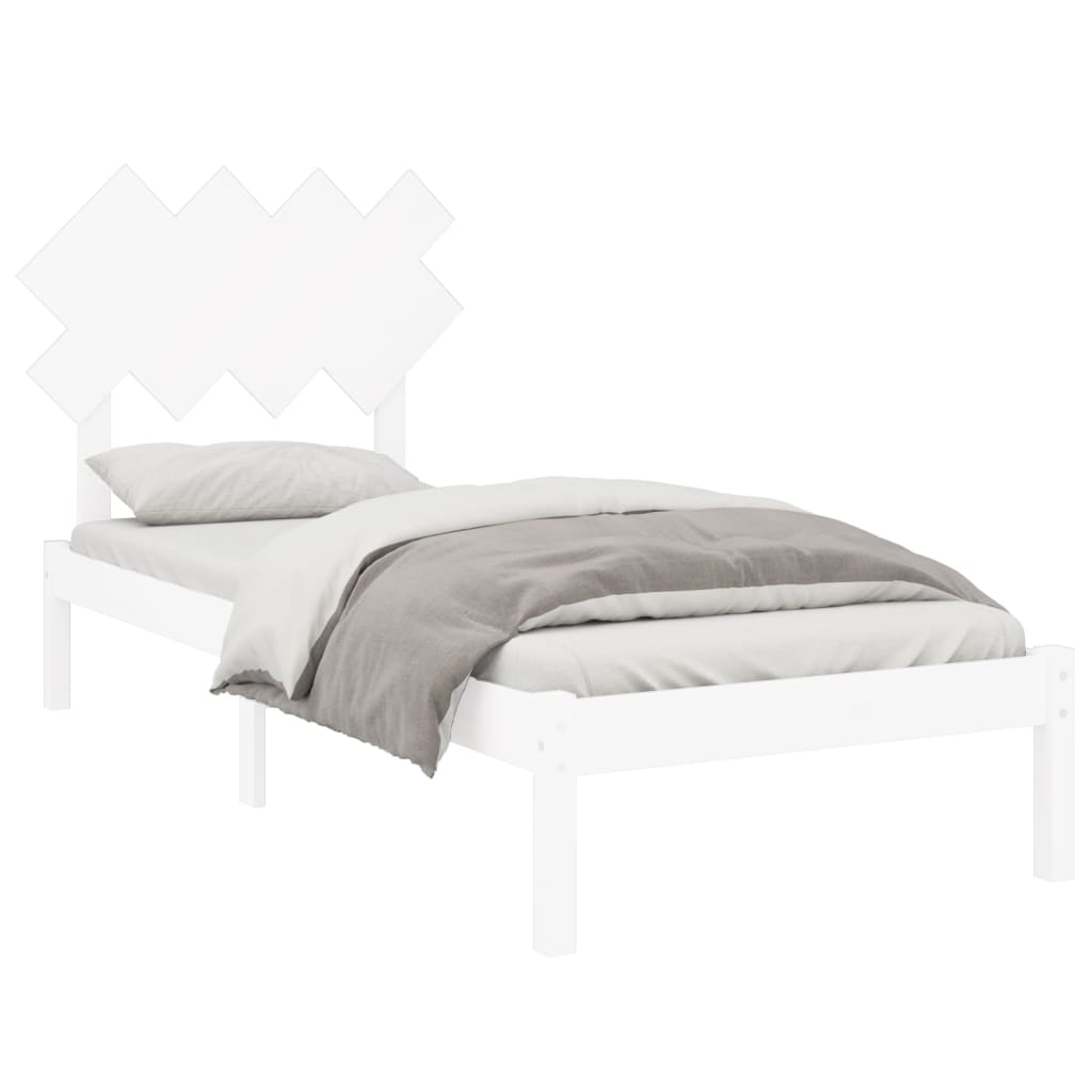 sengeramme 90x200 cm massivt træ hvid