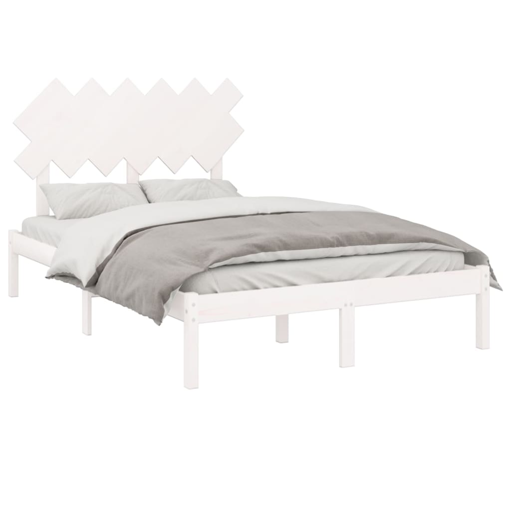 sengeramme 120x200 cm massivt træ hvid