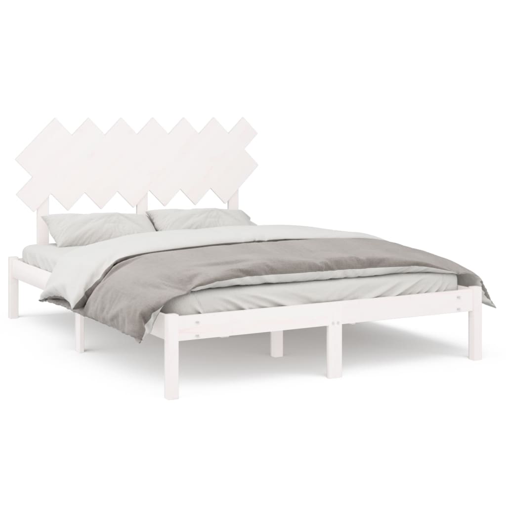 sengeramme 140x200 cm massivt træ hvid