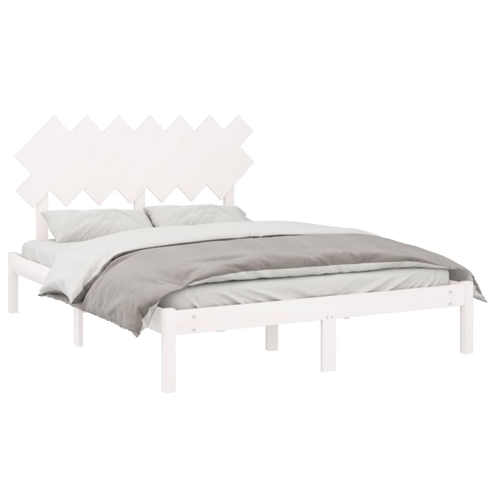sengeramme 140x200 cm massivt træ hvid
