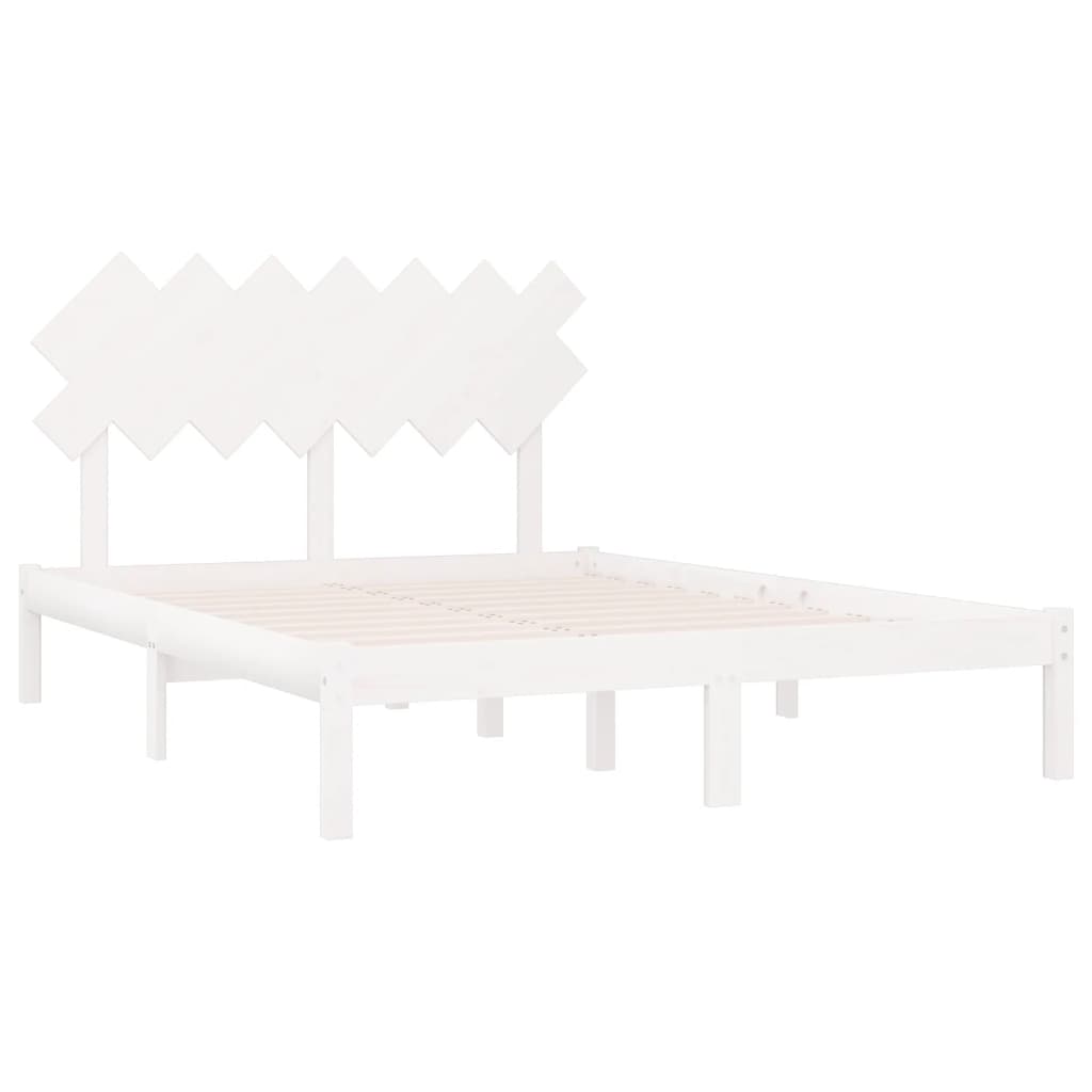 sengeramme 140x200 cm massivt træ hvid