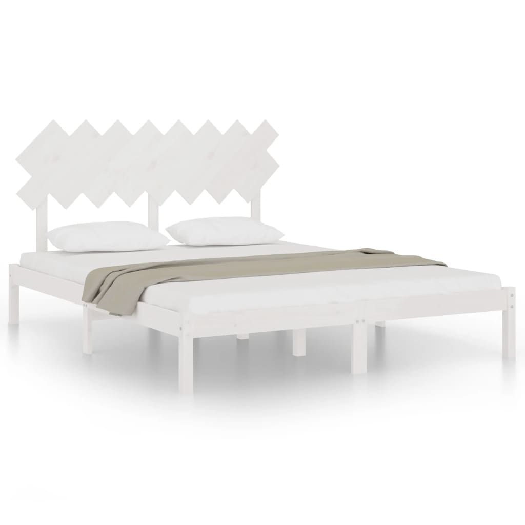 sengeramme 160x200 cm massivt træ hvid