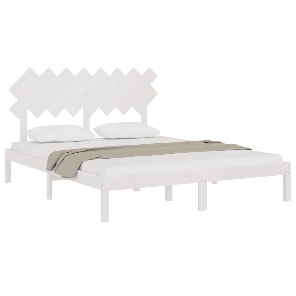 sengeramme 160x200 cm massivt træ hvid