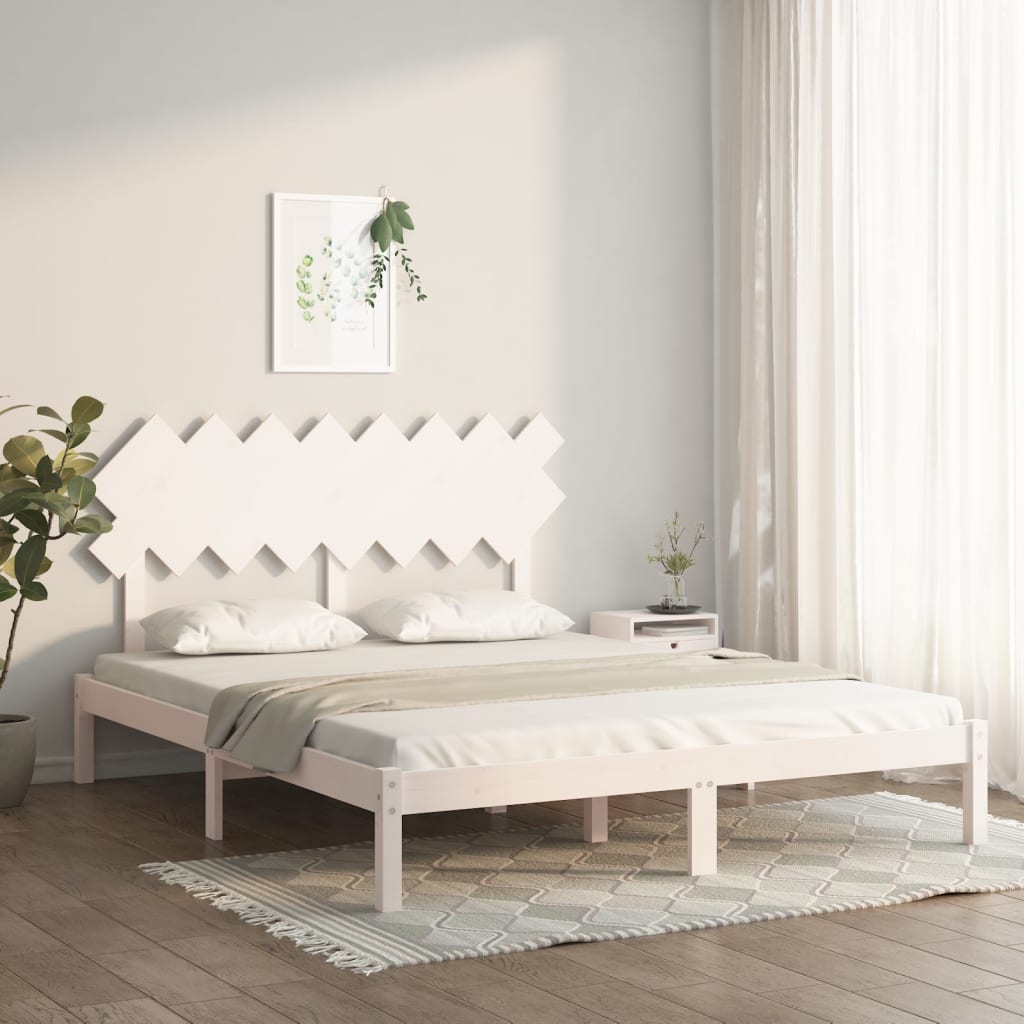 sengeramme 160x200 cm massivt træ hvid