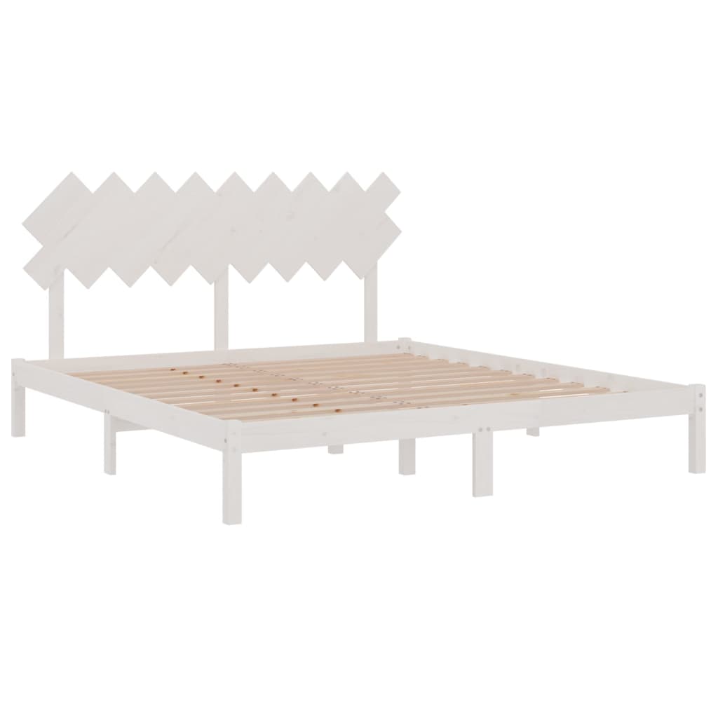 sengeramme 180x200 cm Super King massivt træ hvid