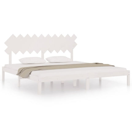 sengeramme 200x200 cm massivt træ hvid