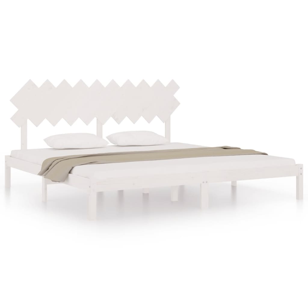 sengeramme 200x200 cm massivt træ hvid