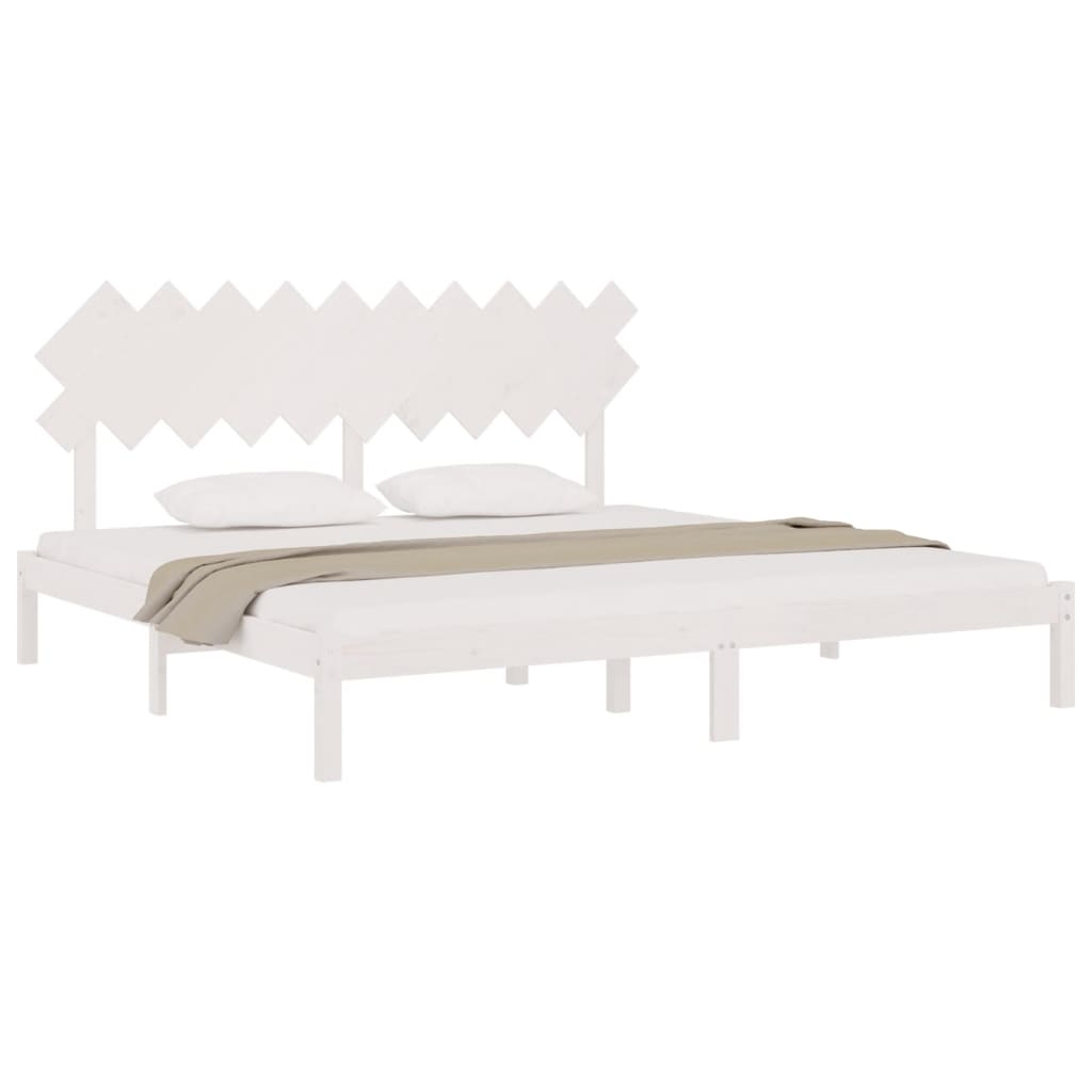 sengeramme 200x200 cm massivt træ hvid