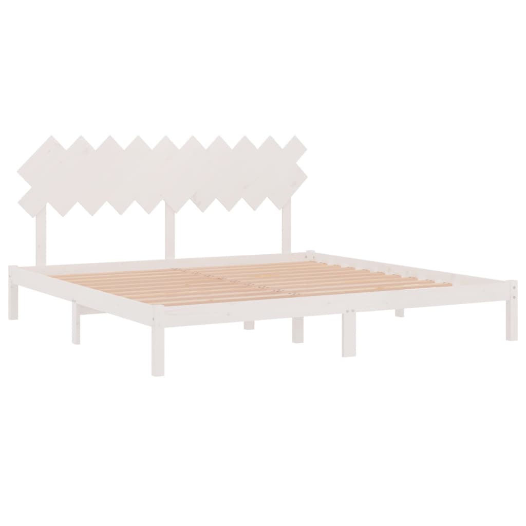 sengeramme 200x200 cm massivt træ hvid