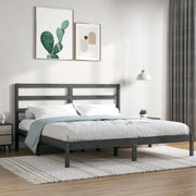 sengeramme 200x200 cm massivt fyrretræ grå