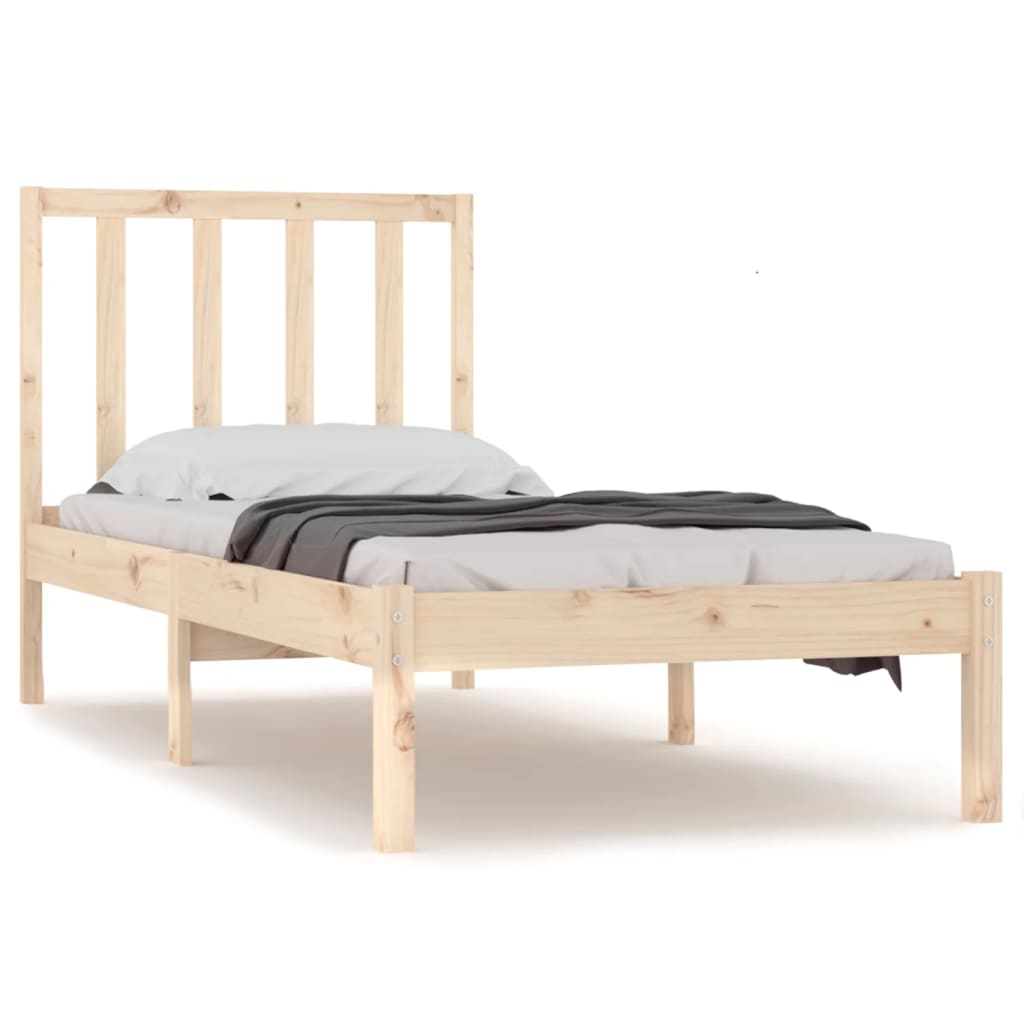 sengeramme uden madras 75x190 cm massivt fyrretræ