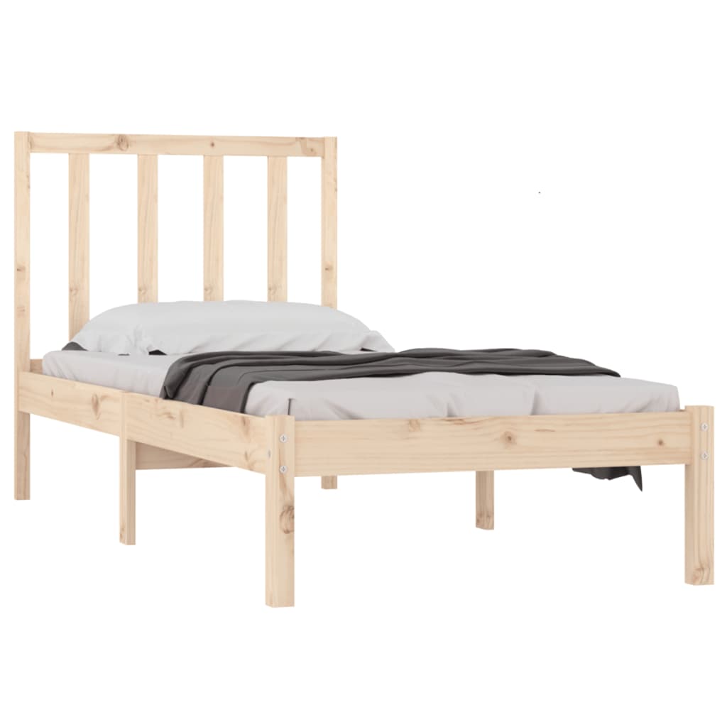 sengeramme uden madras 75x190 cm massivt fyrretræ