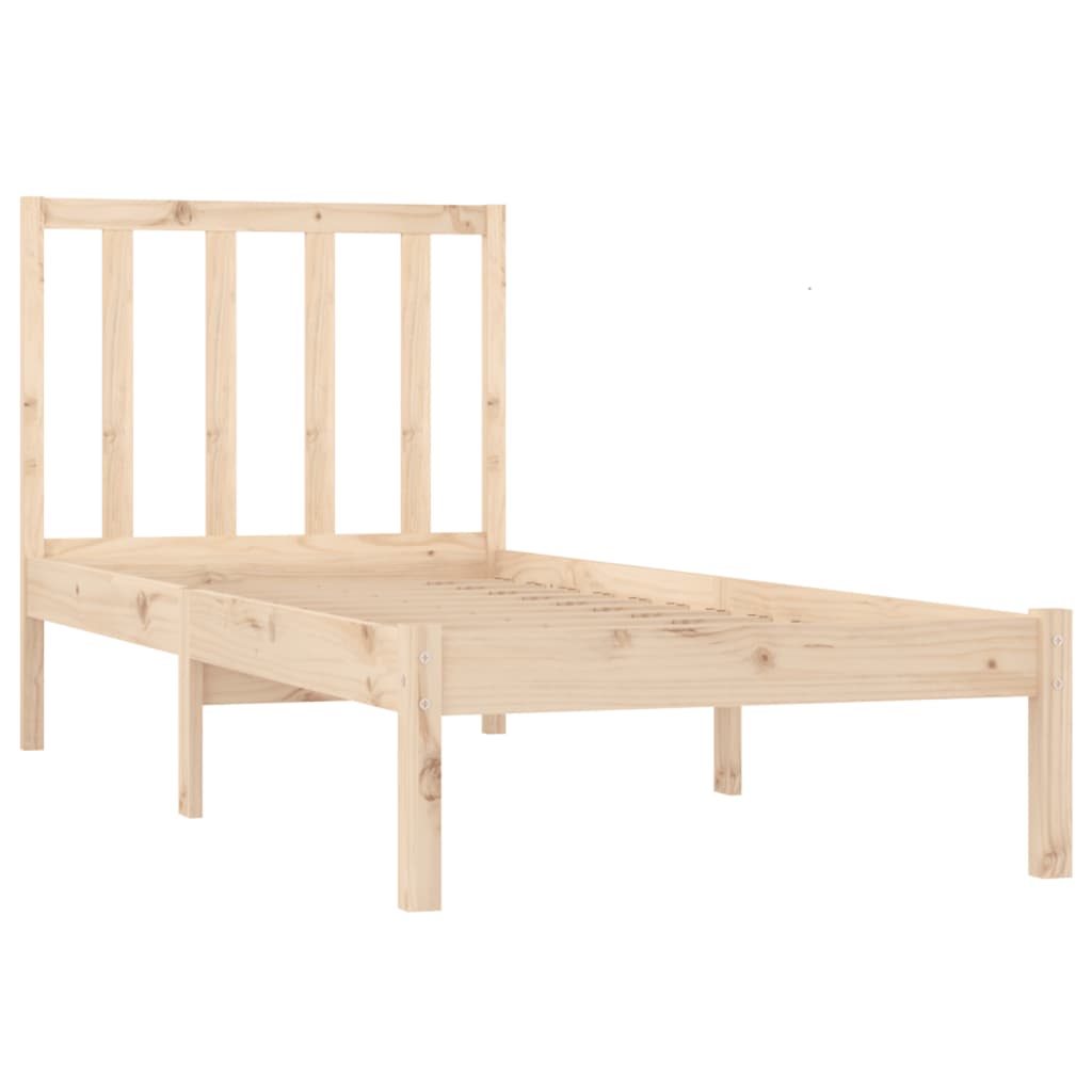 sengeramme uden madras 75x190 cm massivt fyrretræ