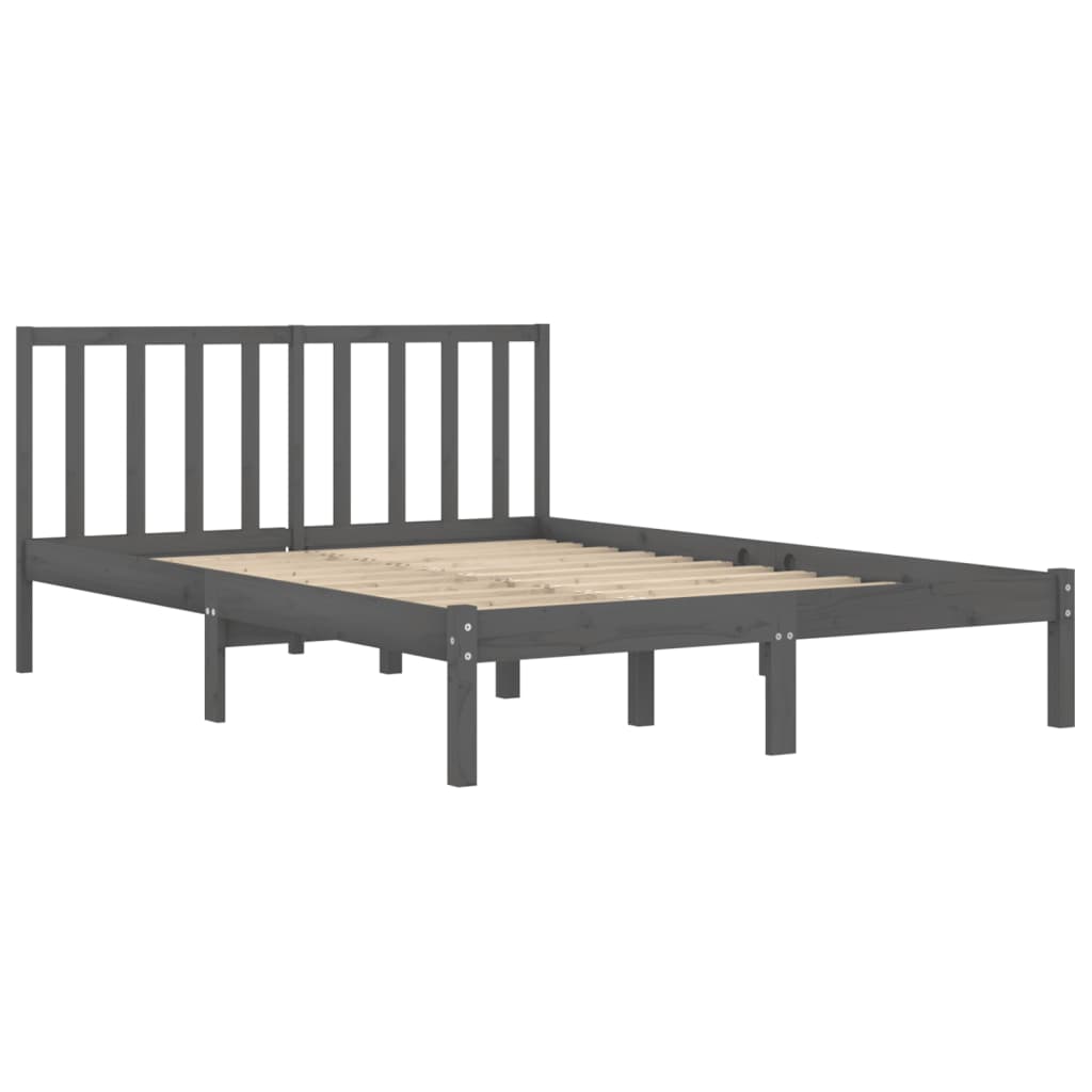 sengeramme 200x200 cm massivt fyrretræ grå