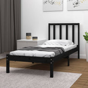 sengeramme 75x190 cm Small Single massivt fyrretræ sort