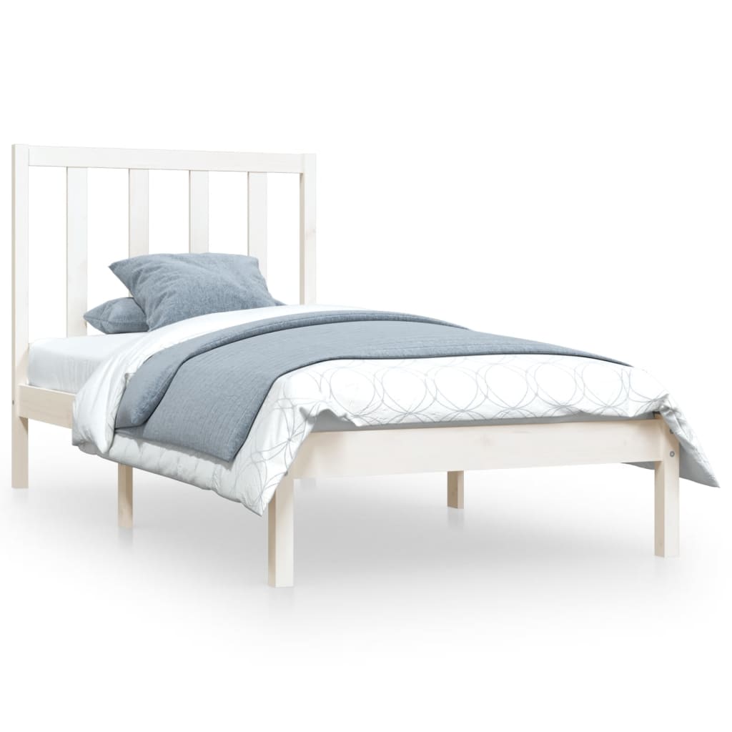sengeramme 75x190 cm Small Single massivt fyrretræ hvid