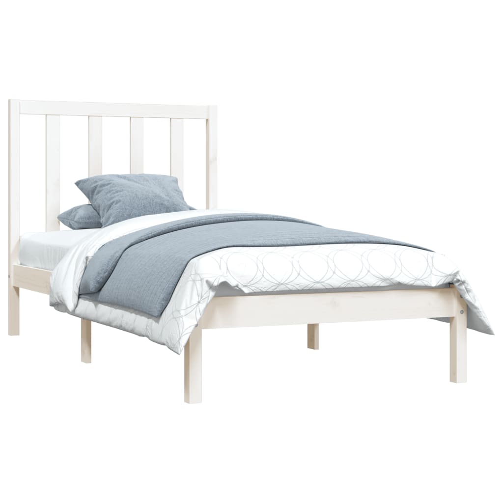 sengeramme 75x190 cm Small Single massivt fyrretræ hvid