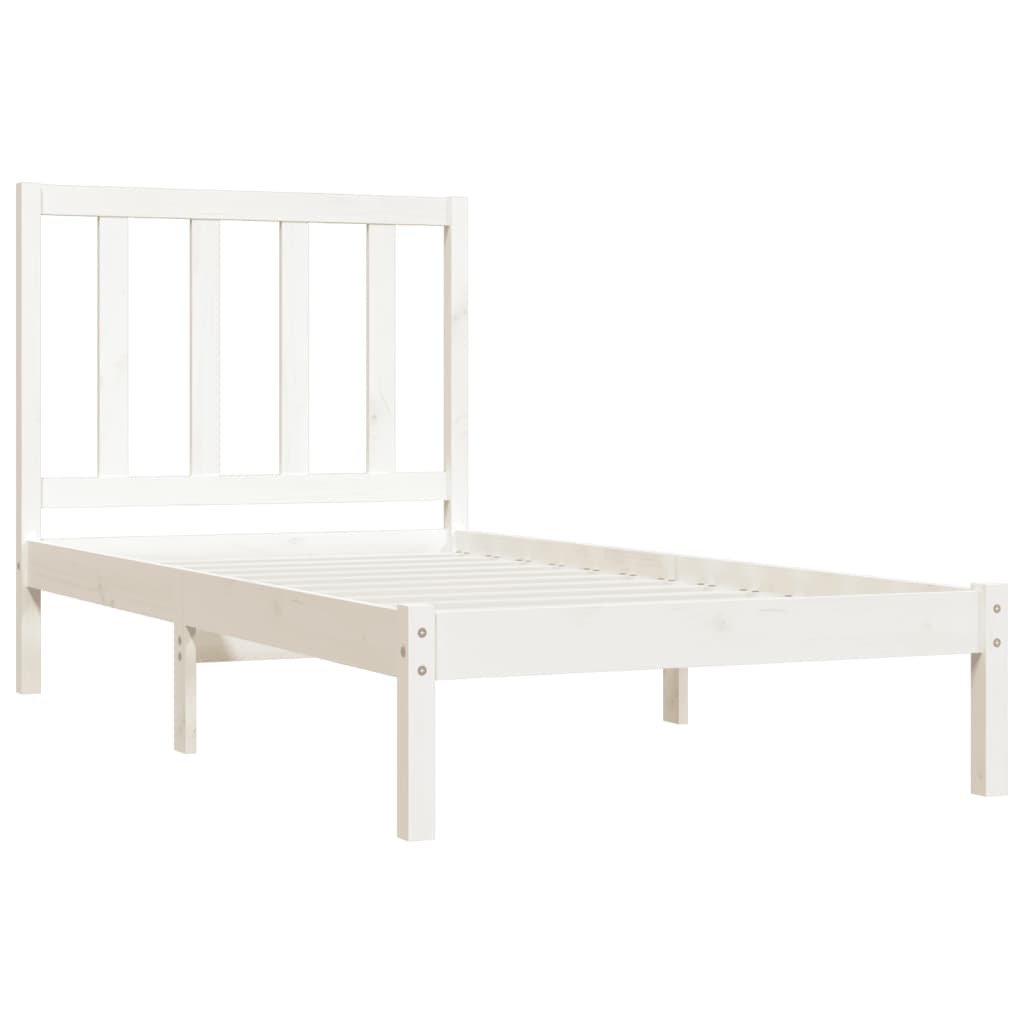 sengeramme 75x190 cm Small Single massivt fyrretræ hvid