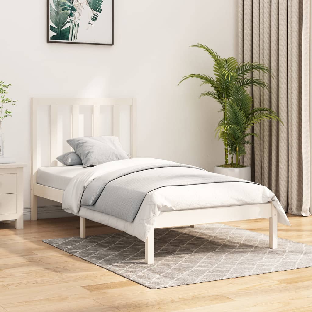 sengeramme 75x190 cm Small Single massivt fyrretræ hvid