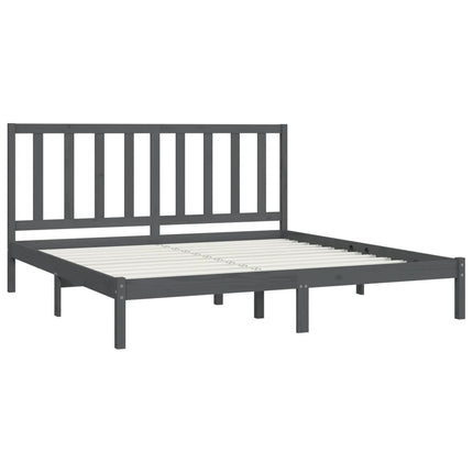 sengeramme 200x200 cm massivt fyrretræ grå