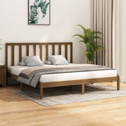 sengeramme 200x200 cm massivt fyrretræ gyldenbrun