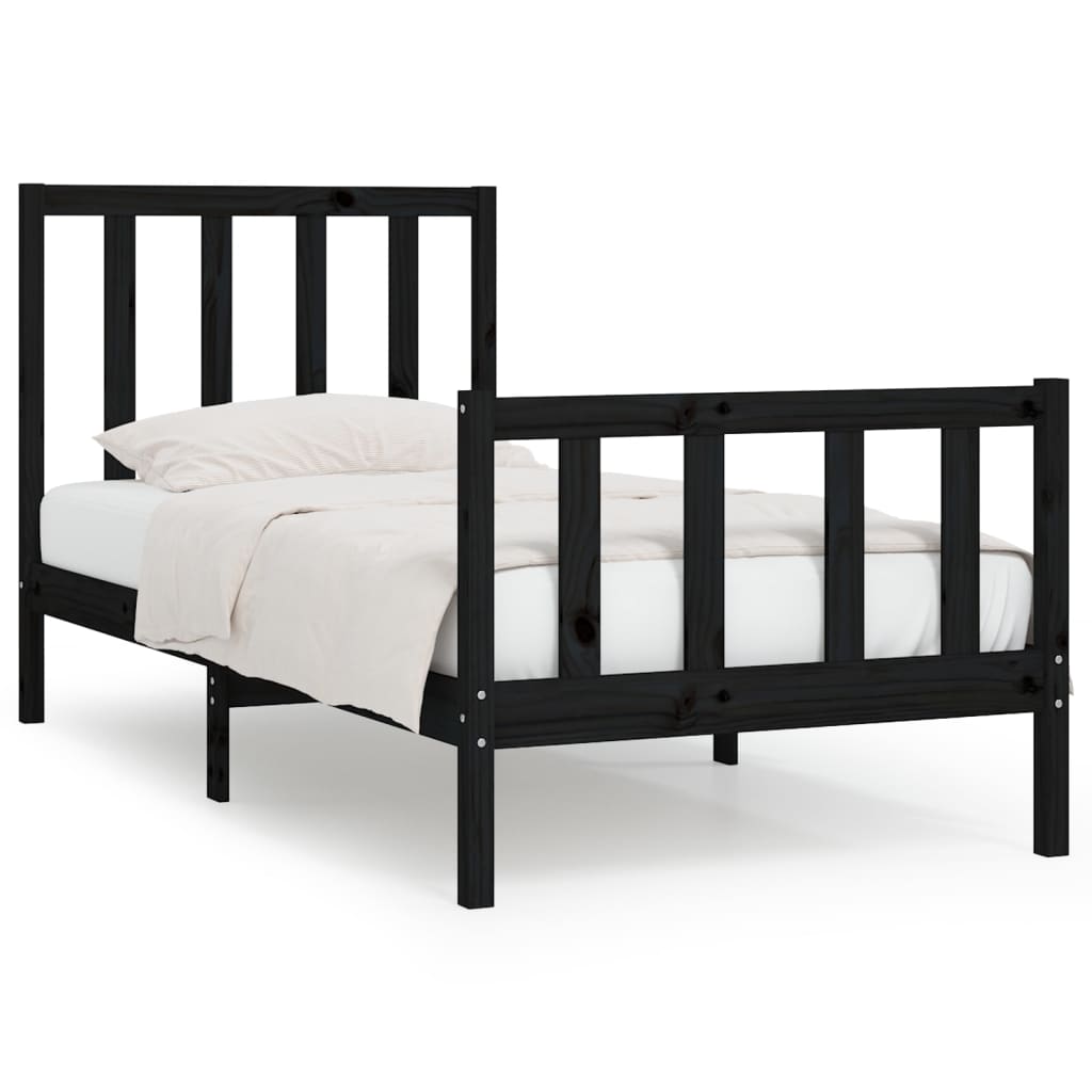 sengeramme 75x190 cm Small Single massivt træ sort