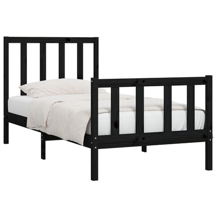 sengeramme 75x190 cm Small Single massivt træ sort