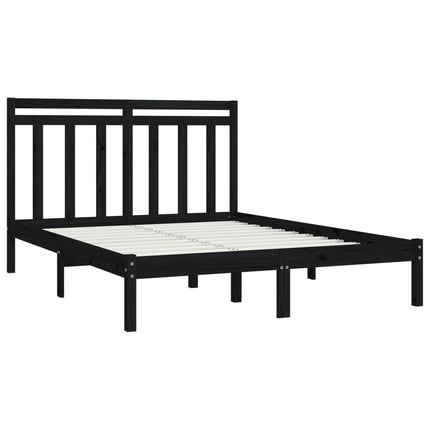 sengeramme 150x200 cm King Size massivt træ sort